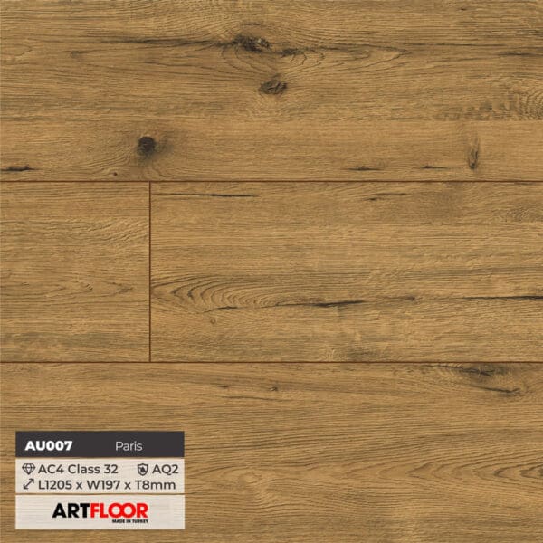 Sàn gỗ cao cấp 8ly Artfloor – Mã AU007. ĐVT: m2